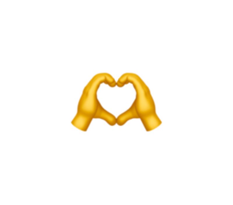 Novo emoji - coração com as mãos